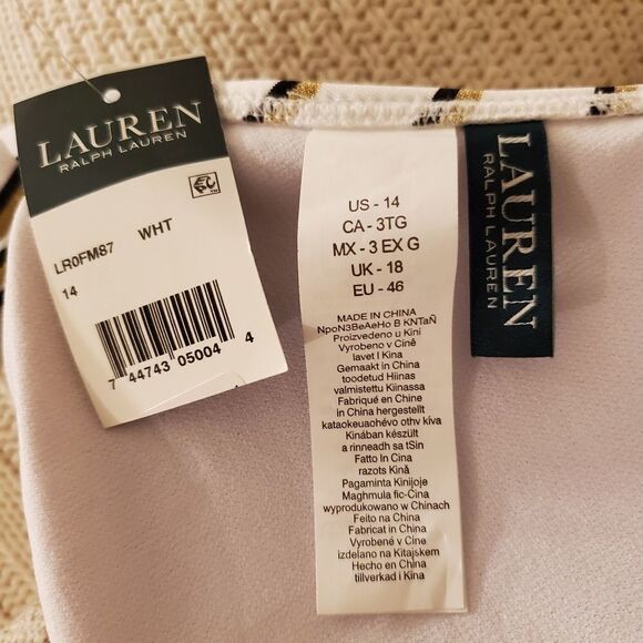 Lauren Ralph Lauren Dylan Striped Ring-Front Top - Picture 10 of 11